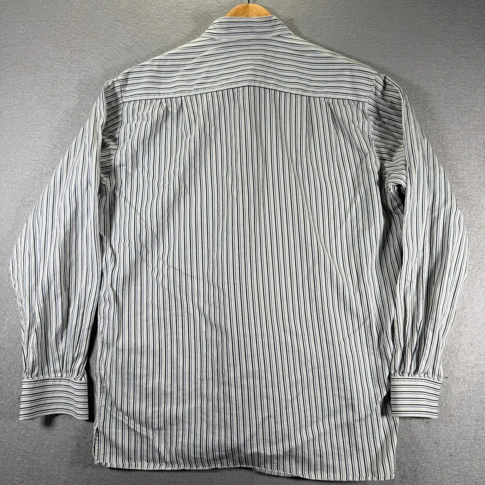 Ermenegildo Zegna Mens‎ Italian Striped Button Down Dress Shirt Size Medium